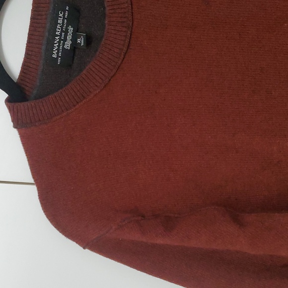 Banana Republic XL Flipucci Mens Swester Rust Color Fine Italian Yarn Wool Sim - Picture 3 of 13